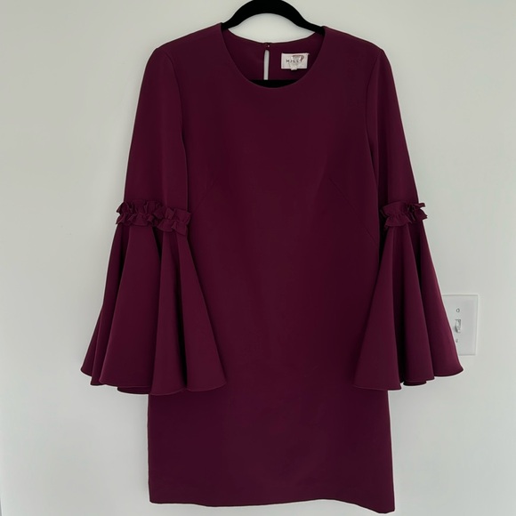 Milly Dresses & Skirts - Milly Cady Bell Sleeve Dress, Burgundy - Size 6